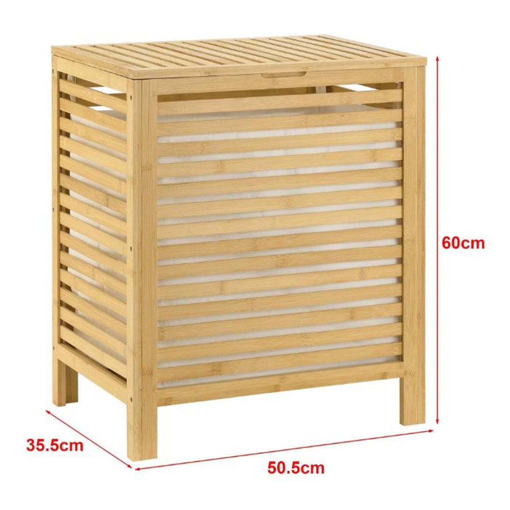 Szennyestartó kosár bambuszból Skovde 65 liter 60 x 50.5 x 35.5 cm