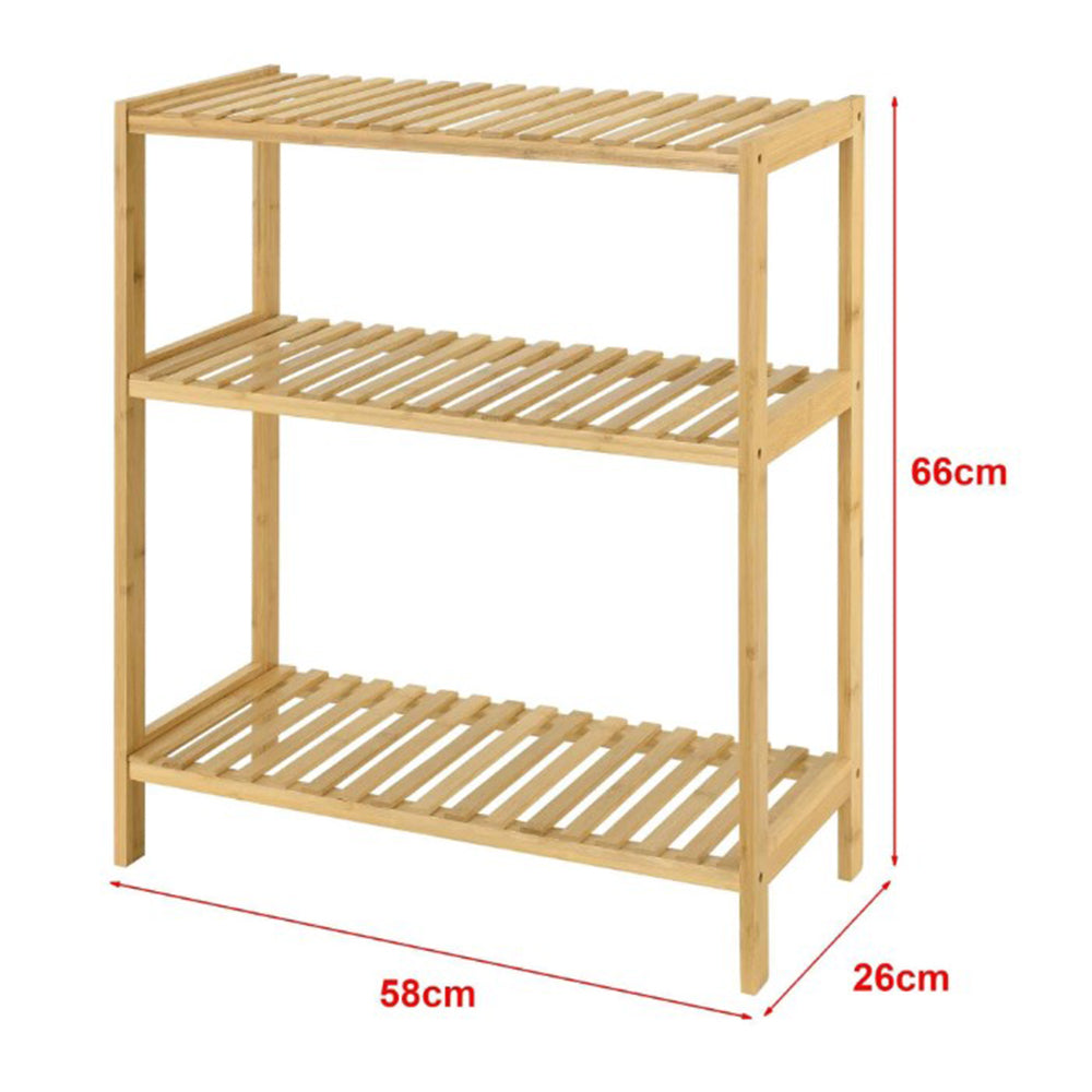 Fürdőszobai bambusz polc Nykoping 3 polccal  66 x 58 x 26cm