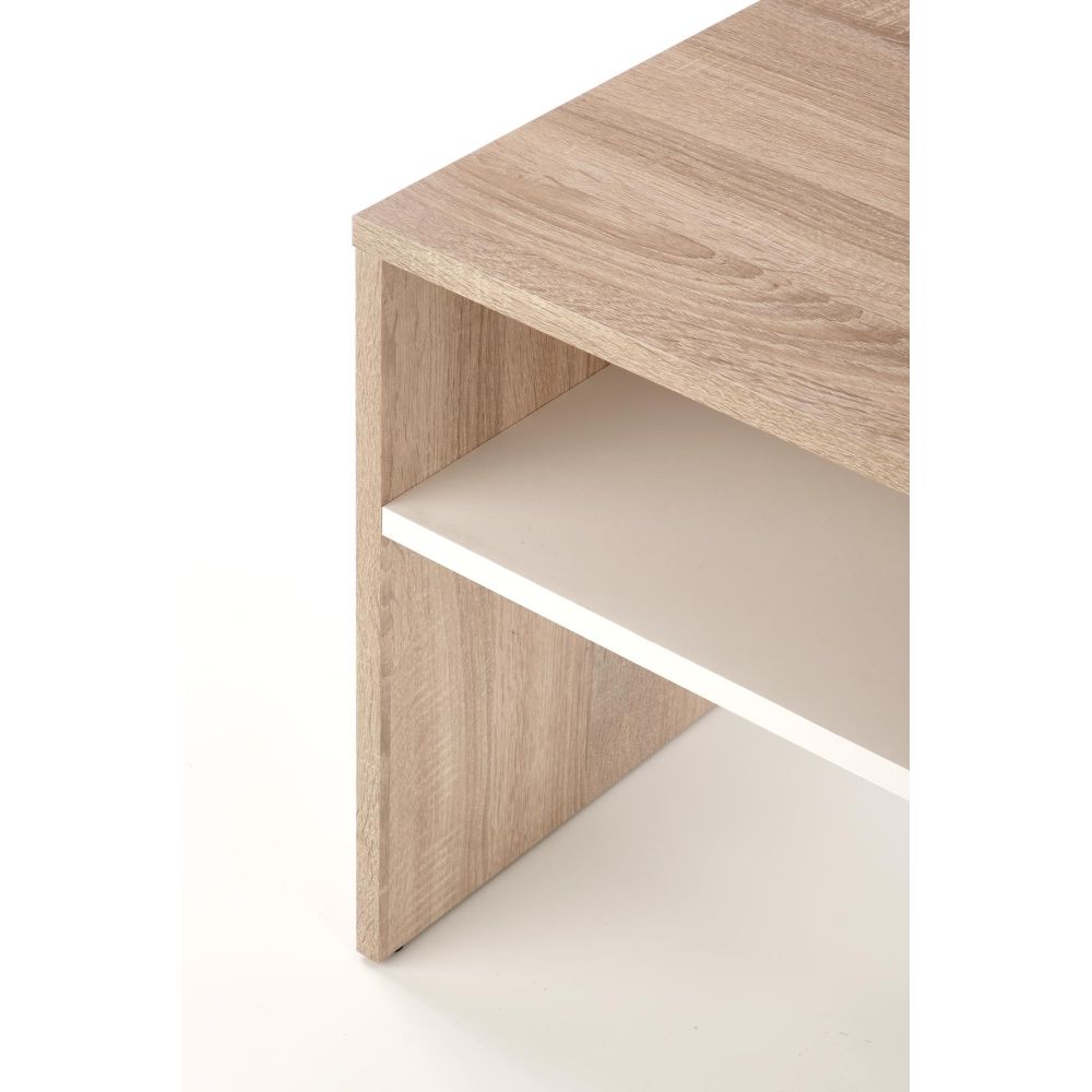 Kávézóasztal sigma sonoma tölgy - fehér 90 x 50 x 50 cm