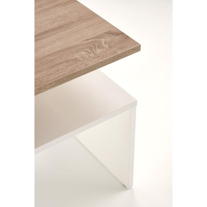 Kávézóasztal sigma sonoma tölgy - fehér 90 x 50 x 50 cm