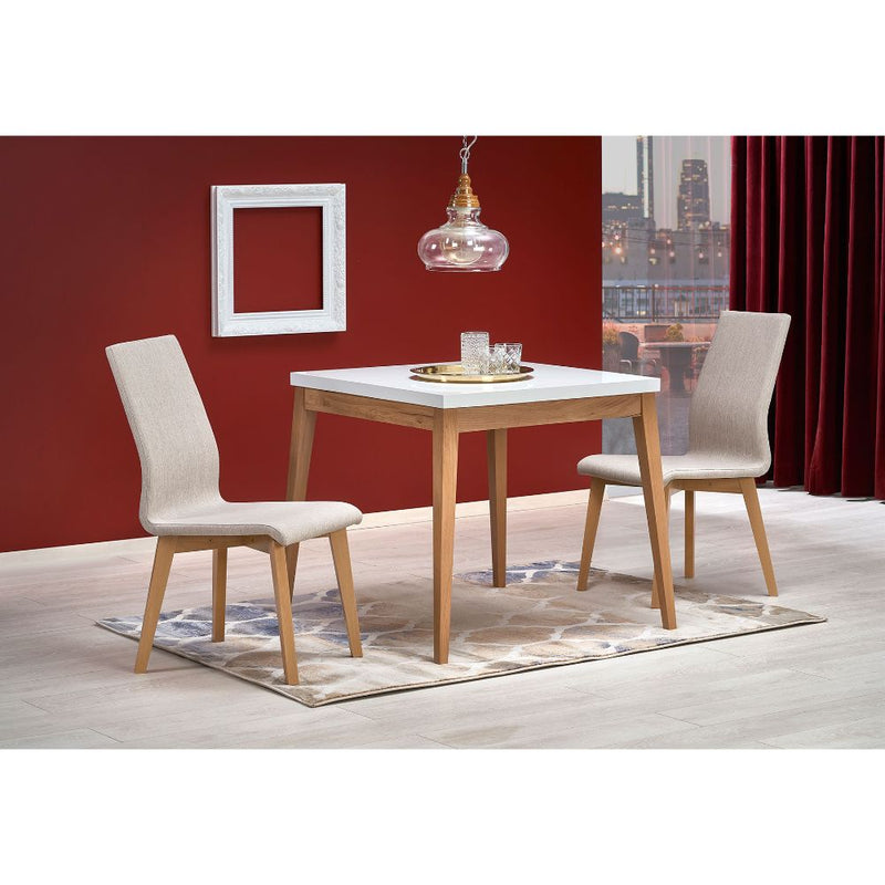 Asztal trump fehér - kézműves tölgy  80 x 80 x 78 cm