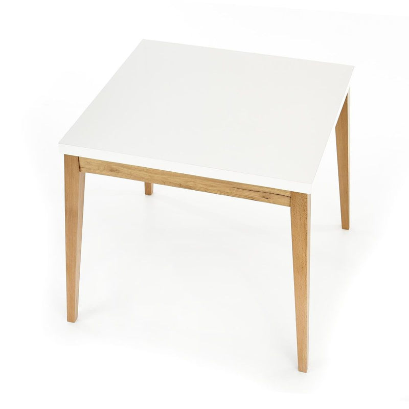 Asztal trump fehér - kézműves tölgy  80 x 80 x 78 cm