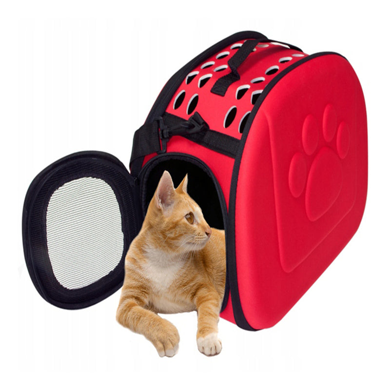 Hordozó táska kutya macska és egyéb házi kedvencek szállítására 43 x 28 x 32 cm piros