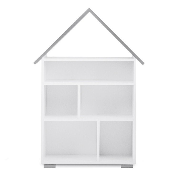 Házikó könyvesszekrény fehér-szürke pabis