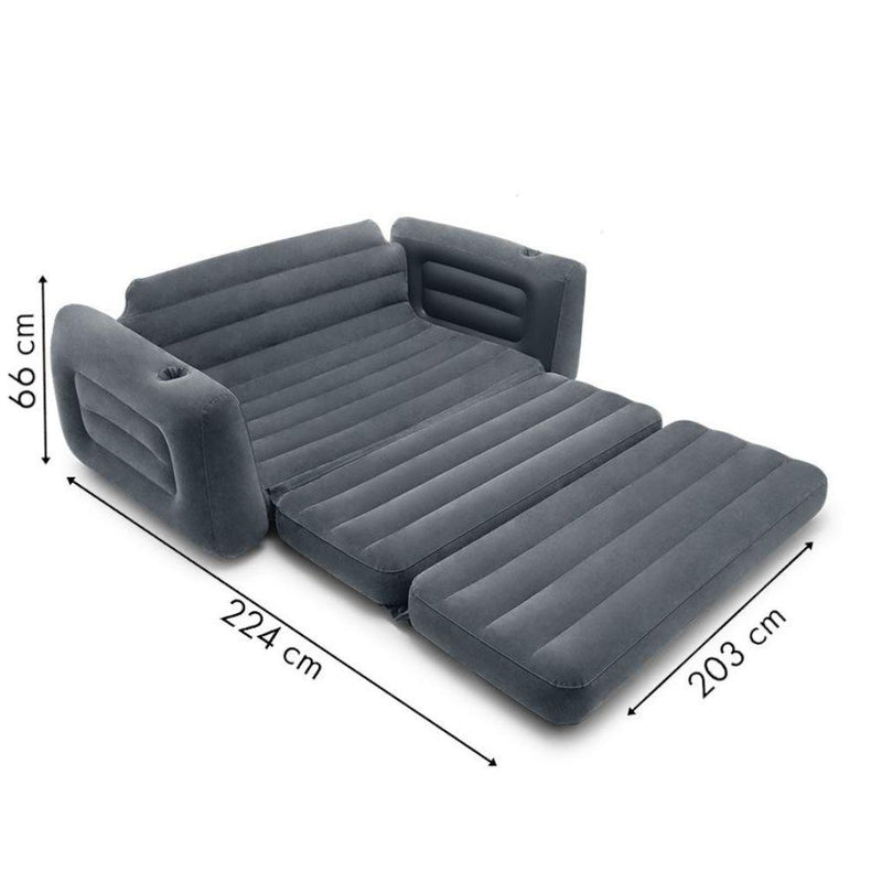 Felfújható kihúzható kanapé 2 az 1-ben 224 x 203 x 66 cm