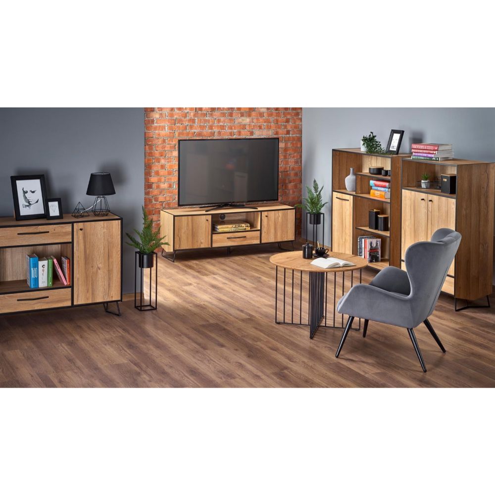 Tv komód lockheed rtv-1 1 fiókos és 2 ajtós tölgy 158 x 40 x 54 cm