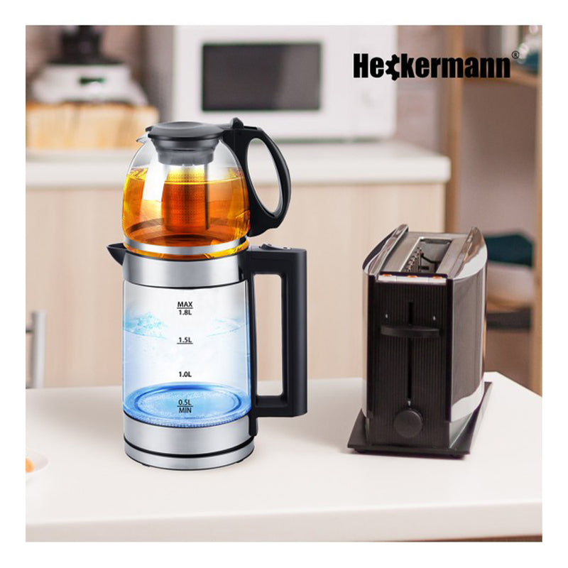 Elektromos teafőző vízforraló 2 az 1-ben Heckermann