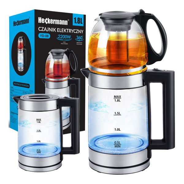 Elektromos teafőző vízforraló 2 az 1-ben Heckermann