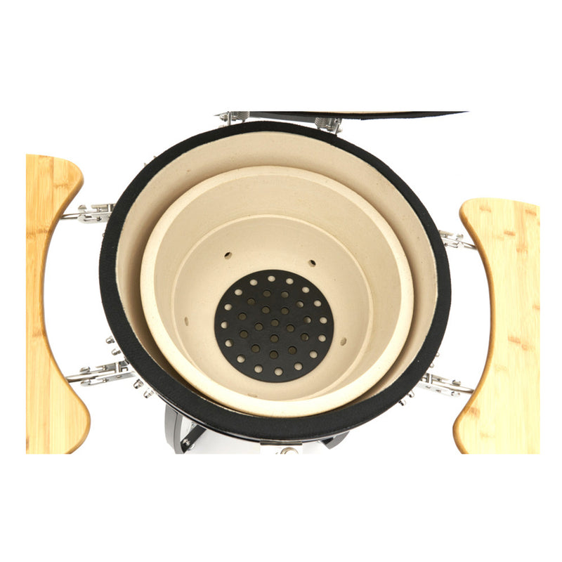 Kerámia grillsütő fedéllel kamado black edition 60 cm