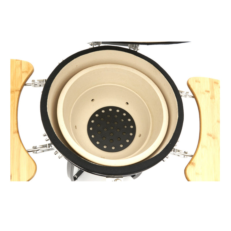 Kerámia grillsütő fedéllel kamado black edition 55 cm