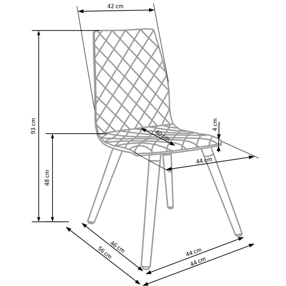 Kárpitozott szék k-282 szürke 56 x 44 x 93 x 48 cm