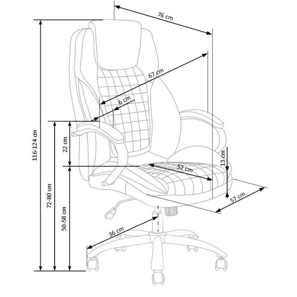 Vezetői irodai szék ﻿king fekete 67 x 76 x 116-124 x 44-52 cm