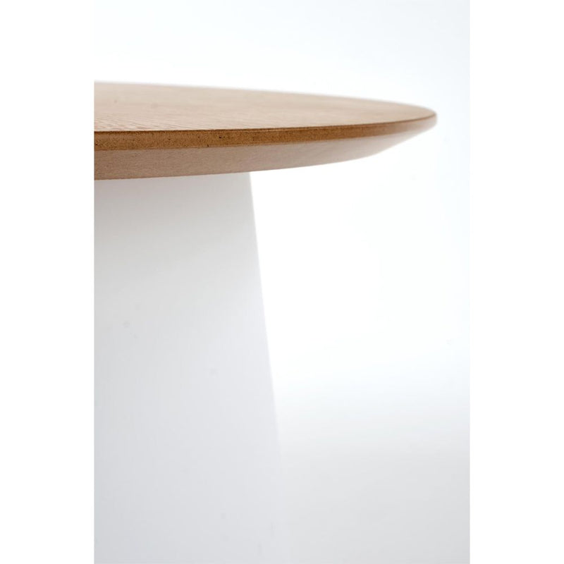 Kerek azzura kávézóasztal 69 cm fehér - tölgy
