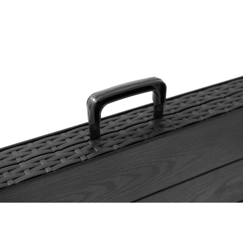 Összecsukható kempingasztal téglalap alakú fekete 180cm