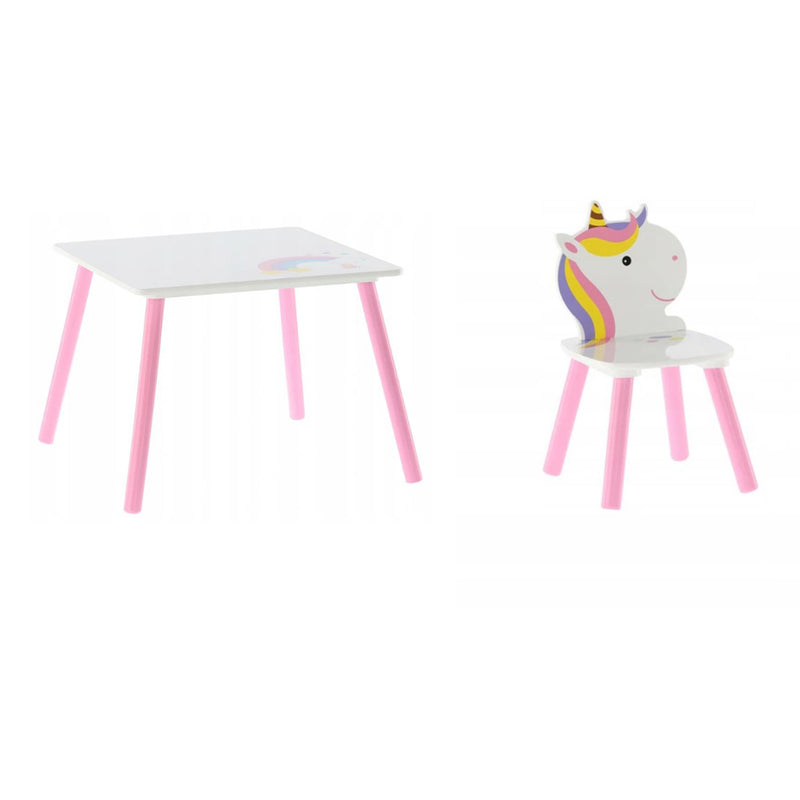 Lily Pony mintás asztal 2 székkel gyerekeknek