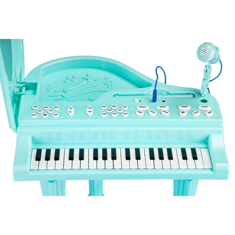 Gyerek zongora mikrofonnal 36 billentyűs - türkiz