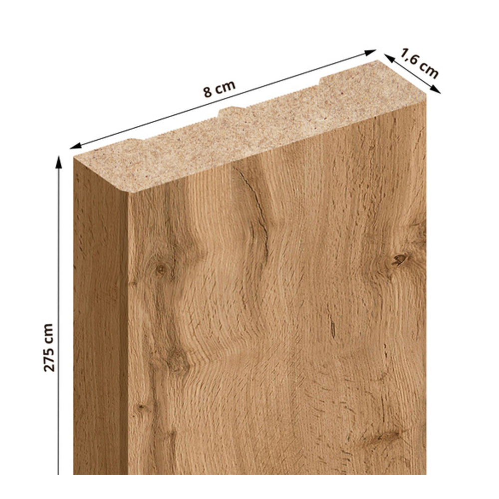 Ragasztott faldekorációs panel elem wotan tölgy 2800 x 16 x 80 mm lm019