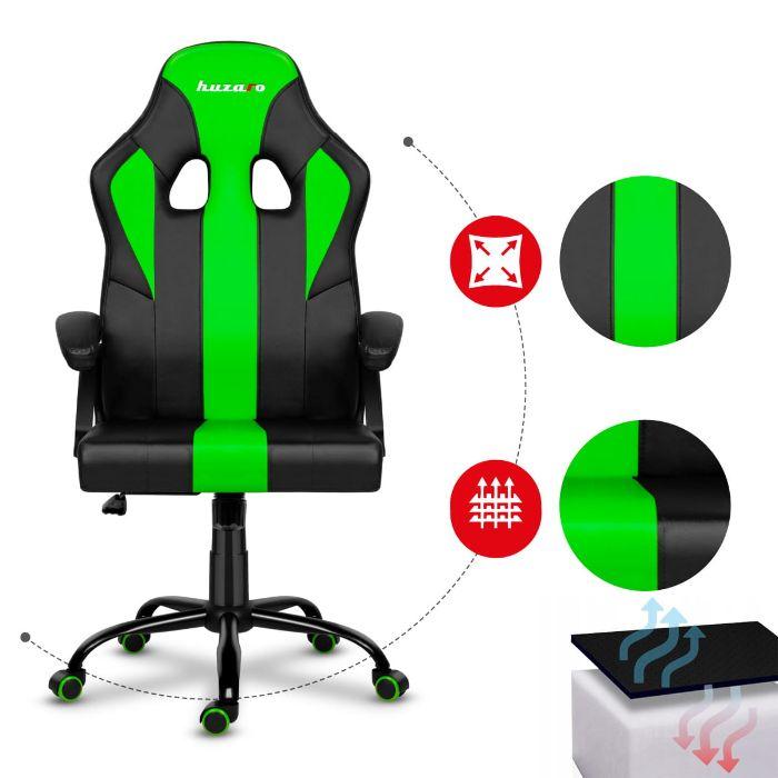 Gaming szék zöld huzaro force 3.0