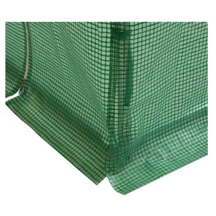 Alagút típusú üvegház zöld kerti fóliával szilárd szerkezetű acélból 3 részes 3.5x2m