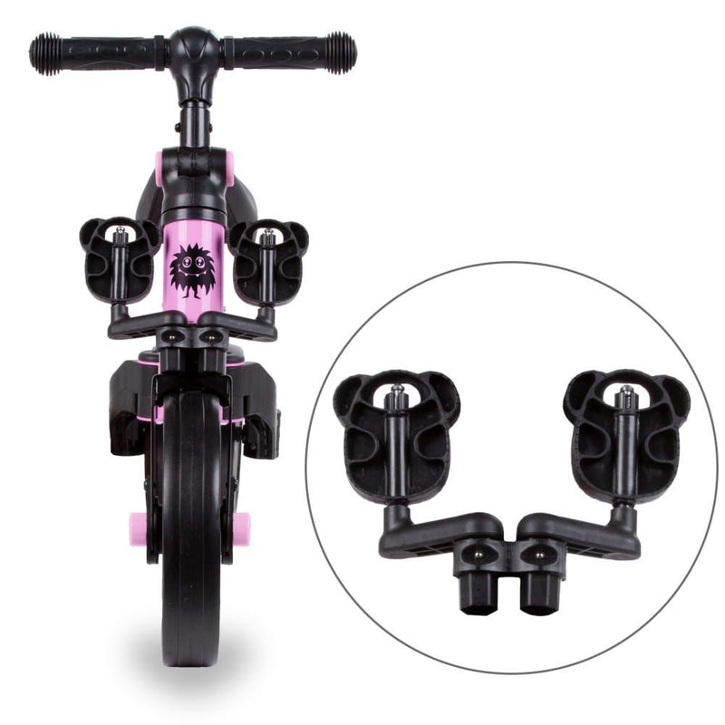 Összecsukható tricikli átalakítható pedál nélküli futó triciklivé kidwell 3 az 1-ben pico rózsaszín